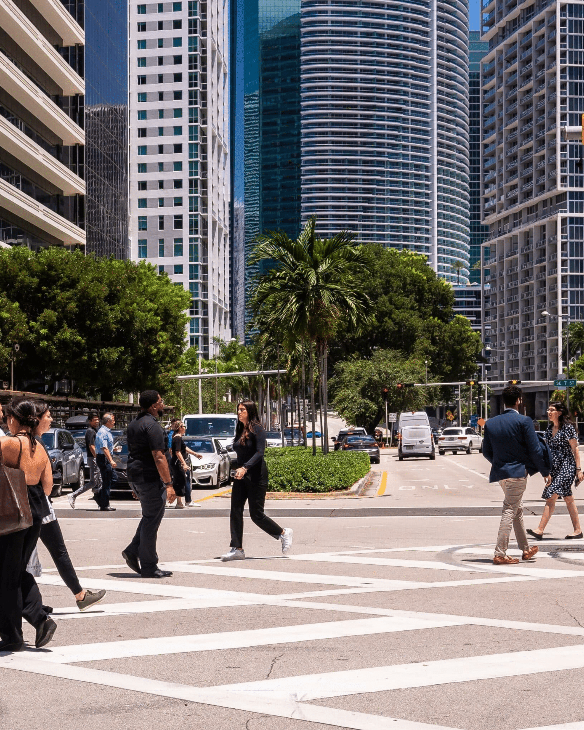Workers downtown Miami