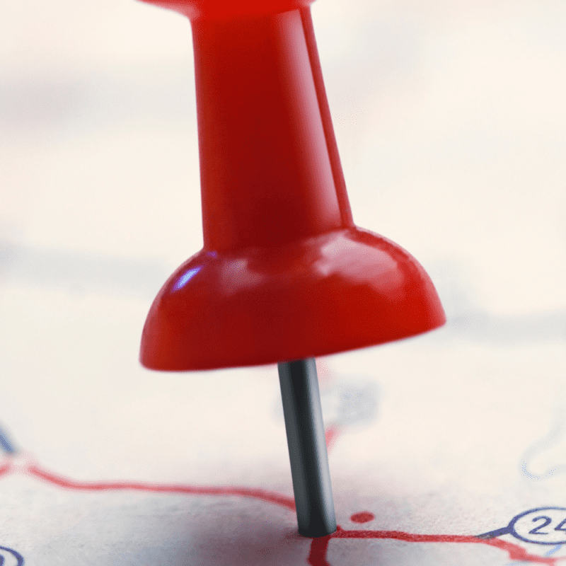 A map with pin for onsite scanning services